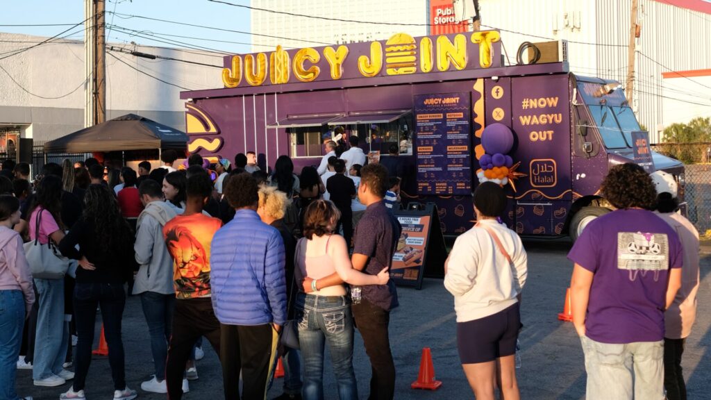 Crowd at the Juicy Joint Grand Opening Event in October of 2024